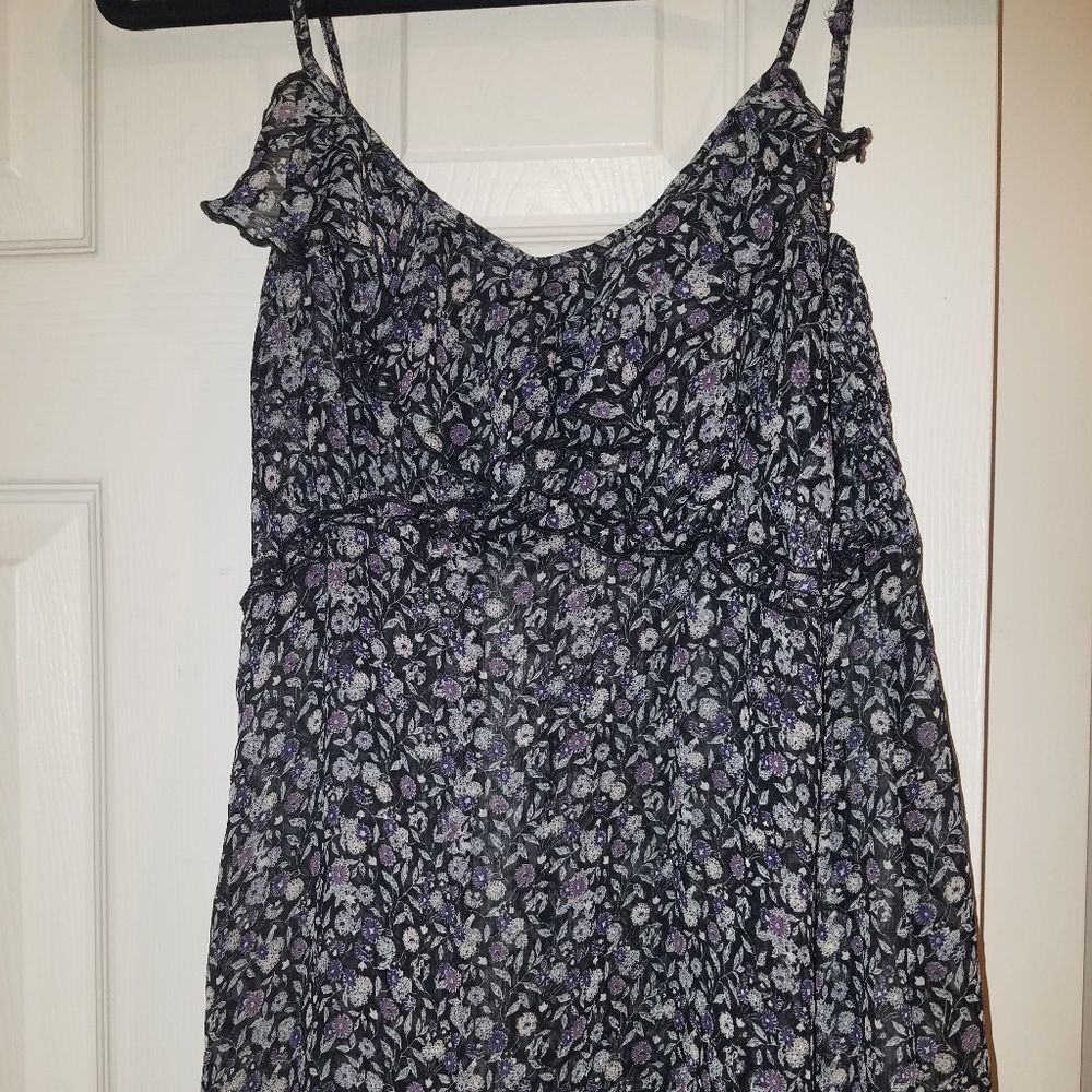 Sheer floral tank.